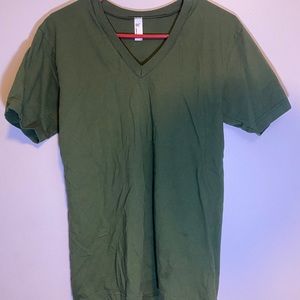 Green V-Neck shirt